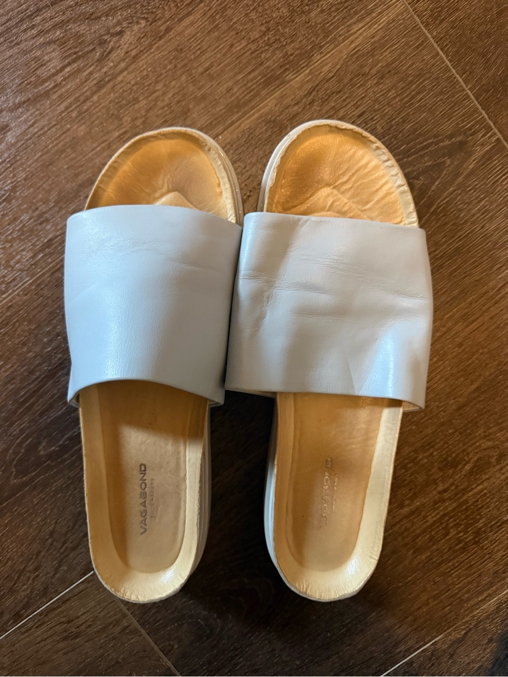 Vagabond light blue Leather Slide Sandals